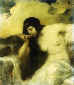 1907年の春に飲むニンフ 作： Ferdinand Keller