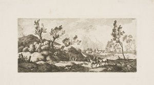 風景 - 馬を持つ少年 作： Ferdinand Kobell