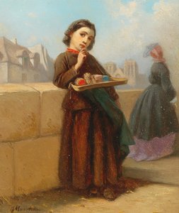 セーヌ河岸でマッチを持つ少女 作： Ferdinand Marohn