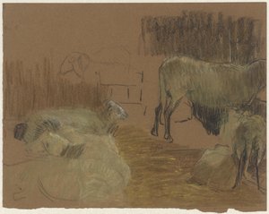 馬小屋の羊 作： Ferdinand Oldewelt