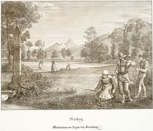金曜日ザルツブルク近郊アイゲン手前の草原 作： Ferdinand Olivier