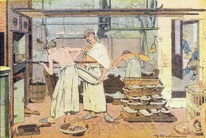 パン屋、子供時代の絵本、1900年頃（彫刻） 作： Ferdinand Raffin