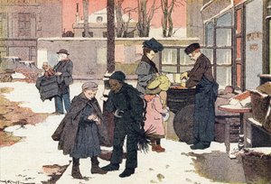 栗の商人、絵本の子供時代、1900年頃（彫刻） 作： Ferdinand Raffin