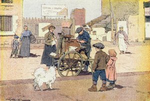 シェイカー、絵本の子供時代、1900年頃（彫刻） 作： Ferdinand Raffin
