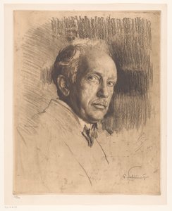 リヒャルト・シュトラウスの肖像 作： Ferdinand Schmutzer (signed by artist)