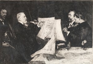 ヨアヒム四重奏団、1904年。 作： Ferdinand Schmutzer