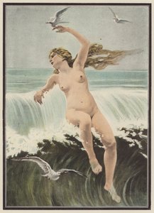 波とカモメ (カラーリソ) 作： Ferdinand Victor Eugene (after) Delacroix