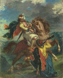 トルコ人がギリシャの騎士に降伏、1856年 作： Ferdinand Victor Eugene Delacroix