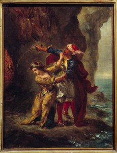 アビドスの婚約者(The Bride of Abydos) Lord Byron (1788-1824) "The Bride of Abydos", song II Strophe XXIII として知られるジョージ・ゴードン・バイロンの著書の挿絵。ウジェーヌ・ドラクロワ（1798-1863）による絵画 作： Ferdinand Victor Eugene Delacroix