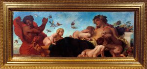 農業 子供たちに母乳を与える母親。ウジェーヌ・ドラクロワ（1798-1863）の作品 作： Ferdinand Victor Eugene Delacroix