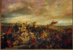 ポワチエの戦い、または9月19日のポワチエの戦いでのジョン2世ルボン王が 作： Ferdinand Victor Eugene Delacroix