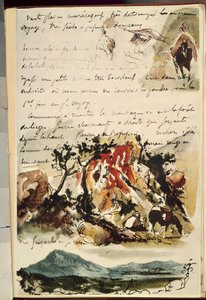 カーネツ・デュ・マロクウジェーヌ・ドラクロワ（1798-1863）のドローイング 作： Ferdinand Victor Eugene Delacroix