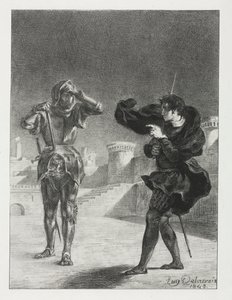 ハムレット：幻影のテラス、1843年。 作： Ferdinand Victor Eugene Delacroix
