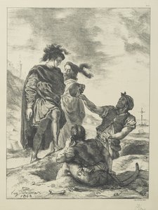 墓掘りの前のハムレットとホレイショ 作： Ferdinand Victor Eugene Delacroix