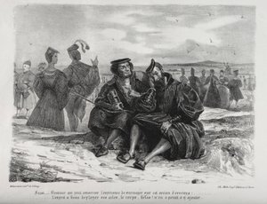 ファウストのイラスト：ファウストとワーグナー、1828年。 作： Ferdinand Victor Eugene Delacroix