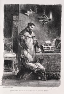 ファウストのイラスト：ファウストの脱衣所での1828年。 作： Ferdinand Victor Eugene Delacroix