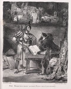 ファウストの挿絵：メフィストフェレスがファウストを訪問、1828年。