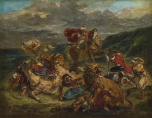 ライオンハント、1860-61 作： Ferdinand Victor Eugene Delacroix