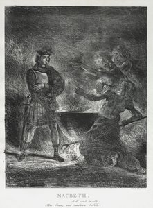 マクベスは魔女をコンサルティング、1825。 作： Ferdinand Victor Eugene Delacroix