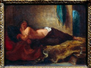 オダリスクウジェーヌ・ドラクロワ（1798-1863）の絵画 作： Ferdinand Victor Eugene Delacroix