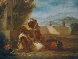 モロッコのオレンジ売り。 1835年頃 作： Ferdinand Victor Eugene Delacroix