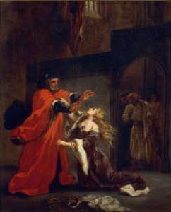 オセロ、第1幕、シーン3：1852年、父親の足元にあるデスデモナ 作： Ferdinand Victor Eugene Delacroix