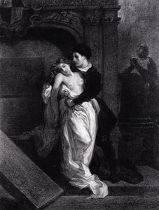 ロミオとジュリエット」-ドラクロワの版画 作： Ferdinand Victor Eugene Delacroix