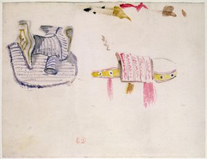 アラビア語のサドルの研究、1832年頃（水彩）