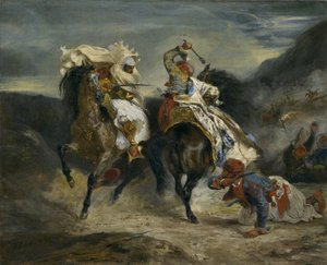 ジャウアとハッサンの戦闘、1826 作： Ferdinand Victor Eugene Delacroix