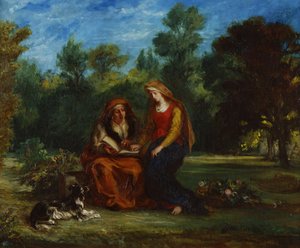 処女の教育、1852 作： Ferdinand Victor Eugene Delacroix