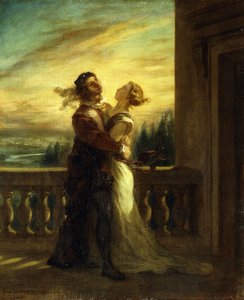 ロミオとジュリエットの別れ。ロミオとジュリエットへの別れ、1845 作： Ferdinand Victor Eugene Delacroix