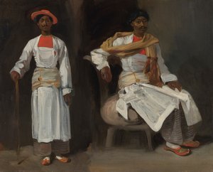 カルカッタから来たインド人の座像と立像 1823-1824年頃 油彩・カンヴァス 作： フェルディナンド・ビクター・ユージン・ドラクロワ