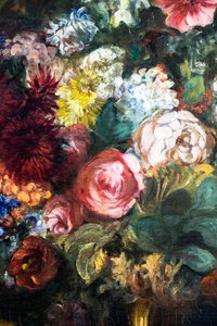 コンソールに置かれた花瓶、詳細 作： Ferdinand Victor Eugene Delacroix
