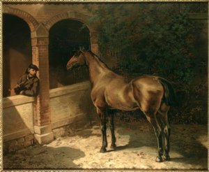 馬と喫煙者 作： Louis Ferdinand von Rayski