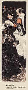若い女性とおしゃべりをしている男性 (色リソ) 作： Ferdinand von Reznicek