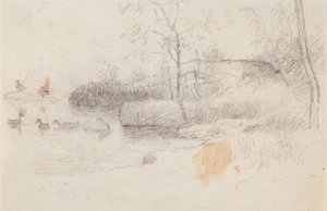 アヒルのいる風景 作： Ferdinand von Wright