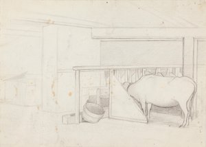 裂け目のある木の中の子牛 作： Ferdinand von Wright
