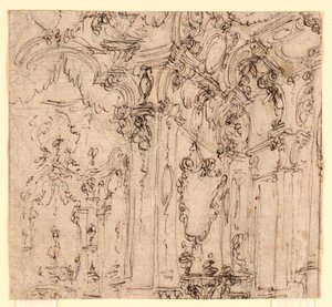 ステージデザイン：宮殿のホール 作： Ferdinando Galli Bibiena