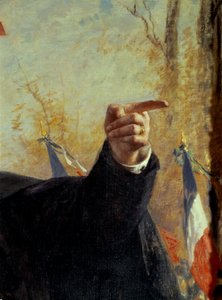 手。フランスの民族主義過激派、ポール・デルーレ（Paul Deroulede, 1846-1914）の肖像画のディテール（指を指している）。フェルナン・コルモン（1845-1924）の絵画 作： Fernand Cormon