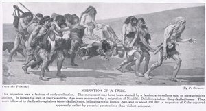 部族の移住、「ハッチンソンの国家の歴史」、1910年頃のイラスト