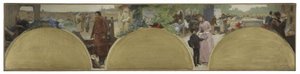 パリ市庁舎のためのスケッチ：近代文学史、1890年頃（キャンバスに油彩） 作： Fernand Cormon