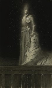 Avec Verhaeren: Un Ange With Verhaeren: An Angel, 1889. 作： Fernand Khnopff