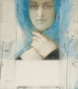 クレマチス、1914年頃 作： Fernand Khnopff