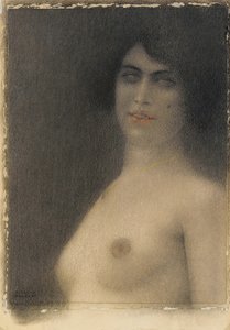 黒髪、1914 作： Fernand Khnopff