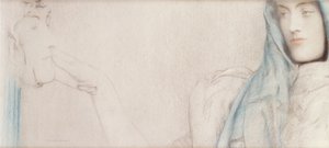秘密の研究、1902年 作： Fernand Khnopff