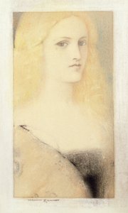 Venetian Memory（パステル、鉛筆、キャンバス） 作： Fernand Khnopff