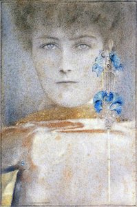 白いマスク」フェルナン・クノップフ（1858-1921）作