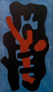 青い背景上の要素 作： Fernand Leger