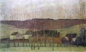 建物のある風景、1898 作： Fernand Maglin