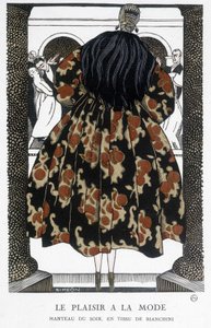 ビアンキーニのイブニングコート - フェルナン・シメオン（1884-1928）によるイラスト、"Gazette du bon ton "より 作： Fernand Siméon